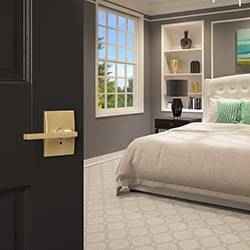 Simple style swaps with Schlage door hardware.